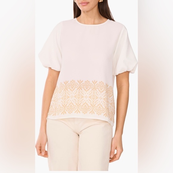 Vince Camuto Tops - Vince Camuto Embroidered Puff
Sleeve Top